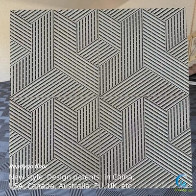 3D RIB Pattern Interlocking Garage Podłogowe płytki wodoodporne Łatwe w czyszczeniu