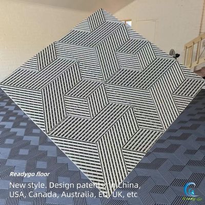 15.75-calowe czarne płytki włączające wodoodporne pokrycie podłogi garażowej dla ochrony